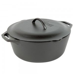 Кастрюля с крышкой ; чугун; 6.6л; D=31, H=18, L=40см; черный