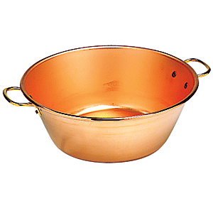 Миска 2 ручки; медь; D=38, H=12.6см; медный