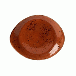 Тарелка мелкая «Крафт»; фарфор; D=25.5, H=2, L=25.5, B=20.5см; терракот