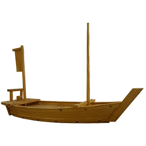 Блюдо «Корабль»; дерево, сталь; H=48, 5, L=75, B=26, 5см; бежевый 