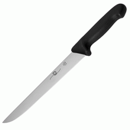Нож для мяса; сталь нержавеющая , пластик; L=24см; красный, металлический 