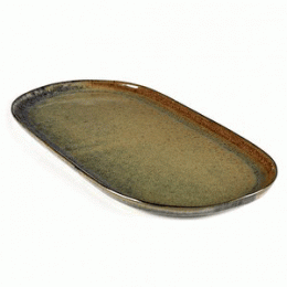 Блюдо овальное  «Серфис»; керамика; H=20, L=355, B=170мм; сизый