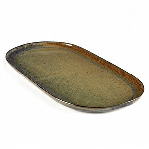 Блюдо овальное  «Серфис»; керамика; H=20, L=355, B=170мм; сизый