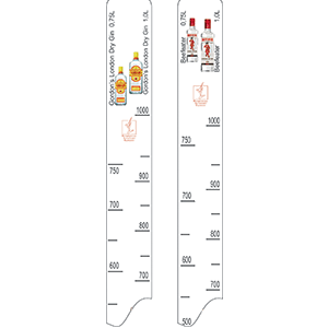 Линейка «Бифитер 0. 75, 1л Гордонс»; пластик; L=28, B=2см; белый