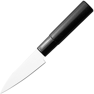 Нож кухонный для овощей; сталь нержавеющая , дерево; L=20.5/9, B=2.2см; металлический , черный
