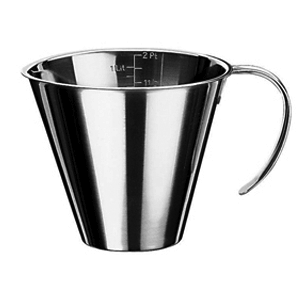 Мерный кувшин; сталь нержавеющая ; 1л; D=14, 5/18, 5, H=13, 5, L=19, 5, B=15см; металлический 
