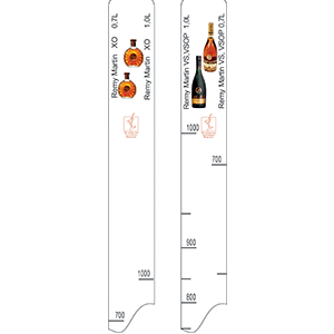 Линейка «Реми Мартан VS, VSOP, XO 0. 7, 1л»; пластик; L=28, B=2см; белый
