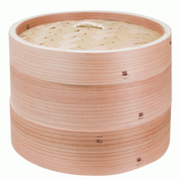 Паровое лукошко димсам (бамбуковая пароварка Dim Sum); дерево; D=21, H=15см; бежевый 