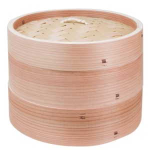 Паровое лукошко димсам (бамбуковая пароварка Dim Sum); дерево; D=21, H=15см; бежевый 