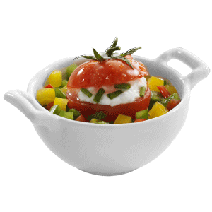 Миска «Бель Кузин»; фарфор; 70мл; D=70, H=30, L=95мм; белый