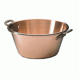 Миска 2 ручки; медь; D=42, H=18см; медный