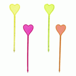 Сердечки для канапе L=8, 5см [250шт]; пластик; H=10, L=8.5, B=5см; разноцветный 