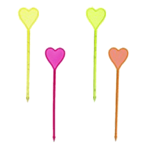 Сердечки для канапе L=8, 5см [250шт]; пластик; H=10, L=8.5, B=5см; разноцветный 