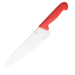 Нож поварской «Шефс»; сталь нержавеющая , пластик; L=43/30, B=6см; красный, металлический 