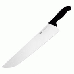 Нож поварской; сталь, пластик; , L=360/495, B=70мм; черный, металлический 