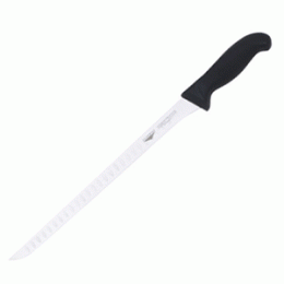 Нож для тонкой нарезки; сталь нержавеющая , пластик; , L=45/32, B=2см; черный, металлический 