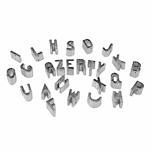 Набор форм для конд. изд. «Алфавит» [26шт]; сталь нержавеющая ; D=130, H=25мм; металлический 