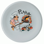 Блюдо для пиццы с рисунком «Барилла»; фарфор; D=31, H=2см; белый, роспись