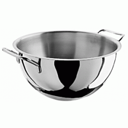 Салатник с ручкой ; сталь; 2500мл; D=23.5, H=11, L=31.5см; металлический 