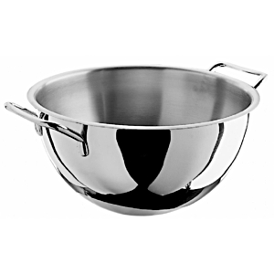 Салатник с ручкой ; сталь; 2500мл; D=23.5, H=11, L=31.5см; металлический 