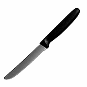 Нож кухонный; сталь, пластик; , L=110, B=45мм; металлический , черный