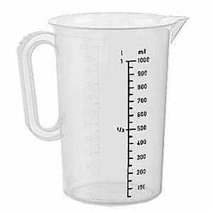 Мерный кувшин; пластик; 1л; D=11, 7, H=17, L=17см; прозрачный 