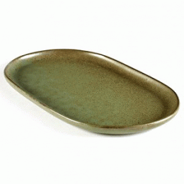 Блюдо овальное  «Серфис»; керамика; H=15, L=250, B=150мм; зеленый 