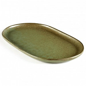 Блюдо овальное  «Серфис»; керамика; H=15, L=250, B=150мм; зеленый 