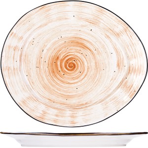 Тарелка мелкая «Пастораль»; фарфор; H=25, L=270, B=230мм; оранжевый 