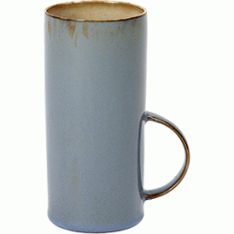Кружка; керамика; 280мл; D=6, H=13, L=8см; серый, голубой 