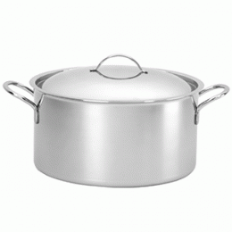 Кастрюля с крышкой; сталь нержавеющая ; 5.8л; D=24, H=13см; металлический 