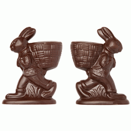 Форма для шоколада «Кролик с корзиной»; поликарбонат; L=14.1, B=10.9см