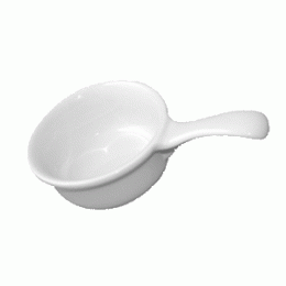 Кокотница; фарфор; 200мл; D=105, H=45, L=165мм; белый