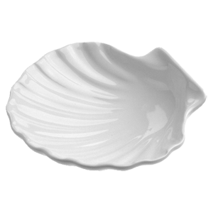 Блюдо-ракушка; фарфор; 20мл; , H=40, L=133, B=118мм; белый