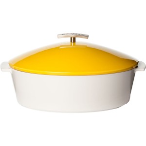 Утятница с крышкой; керамика; 4, 2л; , H=16, L=32, 5, B=26, 5см; желтый 