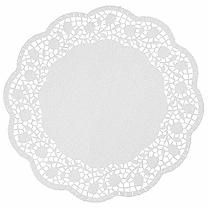 Настол. подкладки кружевная  [250шт]; бумага; D=30, L=30, B=30см; белый