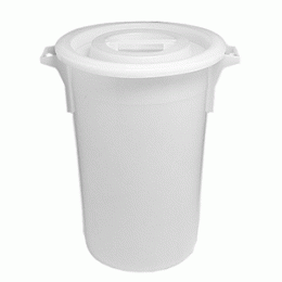 Контейнер для хран. продуктов; полиэтилен; 90л; D=51, H=70см; белый