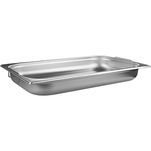 Гастроемкость (1/1) с ручками; сталь нержавеющая ; 8, 6л; H=65, L=530, B=325мм; металлический 