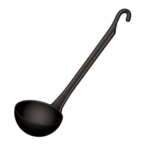 Половник; пластик; 70мл; D=7, H=3, L=30см; черный