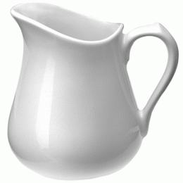 Молочник; фарфор; 150мл; D=75, H=85, L=90мм; белый