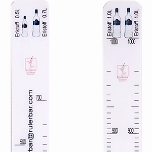 Линейка «Эристофф 0. 5, 0. 7, 1л»; пластик; L=28, B=2см; белый