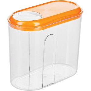 Емкость для сыпучих  продукт. с дозатором; полипропилен ; 1л; , H=135, L=150, B=70мм; прозрачный , зеленый 