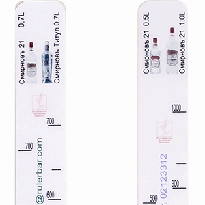 Линейка «Смирновъ 21 0. 5, 0. 7, 1л Титул»; пластик; L=28, B=2см; белый