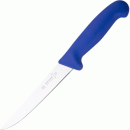 Нож для обвалки мяса; сталь нержавеющая , пластик; L=280/150, B=24мм; синий, металлический 