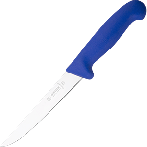 Нож для обвалки мяса; сталь нержавеющая , пластик; L=280/150, B=24мм; синий, металлический 