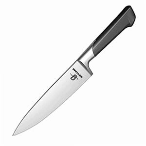 Нож поварской; сталь нержавеющая , пластик; L=40.5/26.5, B=4.3см; металлический , черный