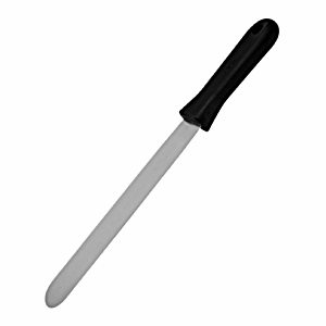 Лопатка кухонная; пластик, сталь нержавеющая ; L=44.5/13, B=4.5см; черный, металлический 
