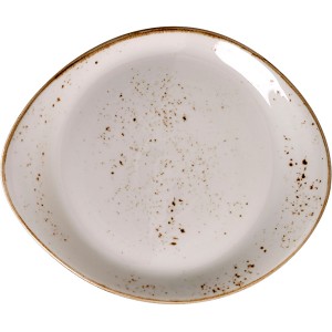 Тарелка мелкая «Крафт»; фарфор; D=255, H=20, L=255, B=205мм; белый