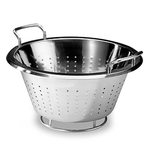 Дуршлаг на подставке с ручками; сталь нержавеющая ; D=36, H=15.5см; металлический 
