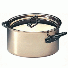 Кастрюля с крышкой; сталь нержавеющая , медь; 5.4л; D=24, H=12см
